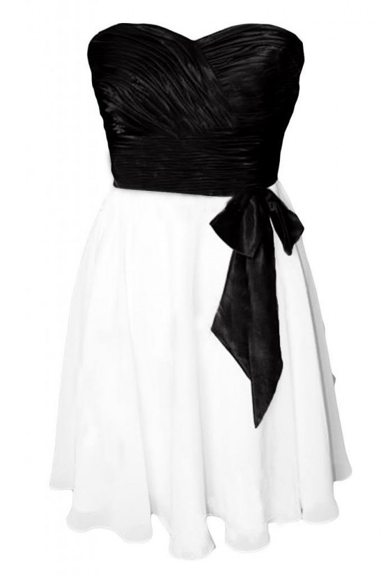 Black White Sweetheart Short Prom Evening Formal Party Dresses ED010245