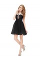 A-Line Beaded Short Black Prom Evening Formal Party Dresses ED010253