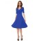 A-Line Short Sleeve Blue Prom Evening Formal Party Dresses ED010255