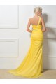 Trumpet/Mermaid One-Shoulder Beaded Long Yellow Chiffon Prom Evening Formal Party Dresses ED010259 Trumpet/Mermaid One-Shoulder Beaded Long Yellow Chiffon Prom Evening Formal Party Dresses ED010259