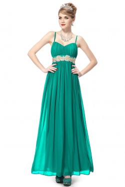 A-Line Spaghetti Strap Long Chiffon Prom Evening Formal Party Dresses ED010262