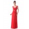 Long Red Beaded Chiffon and Lace Prom Evening Formal Party Dresses ED010265