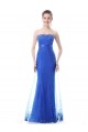 Trumpet/Mermaid Strapless Long Blue Prom Evening Formal Party Dresses ED010268