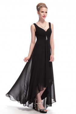 High Low Long Black Chiffon Prom Evening Formal Party Dresses ED010269