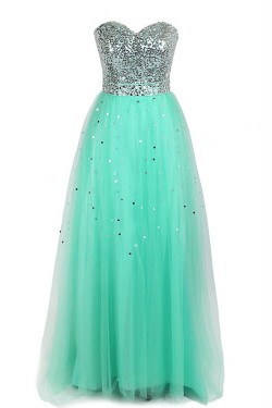 A-Line Sweetheart Sequin Long Prom Evening Formal Party Dresses ED010271