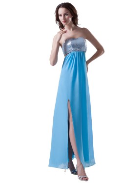 Strapless Long Sequin Chiffon Prom Evening Formal Party Dresses ED010273