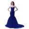 Trumpet/Mermaid Sweetheart Beaded Long Blue Prom Evening Formal Party Dresses ED010276