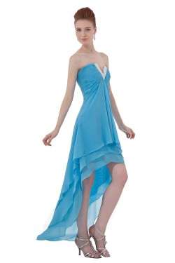 High Low Short Blue Chiffon Prom Evening Formal Party Dresses ED010277