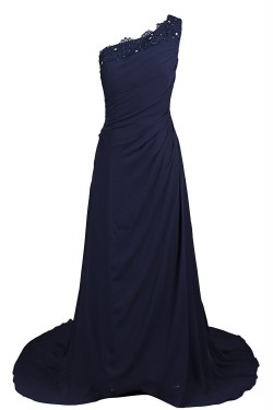 One-Shoulder Long Blue Prom Evening Formal Party Dresses ED010280