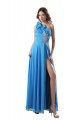 Long Blue One-Shoulder Beaded Chiffon Prom Evening Formal Party Dresses ED010284 Long Blue One-Shoulder Beaded Chiffon Prom Evening Formal Party Dresses ED010284