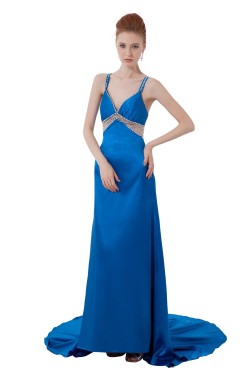 Beaded Long Blue Prom Evening Formal Party Dresses ED010286