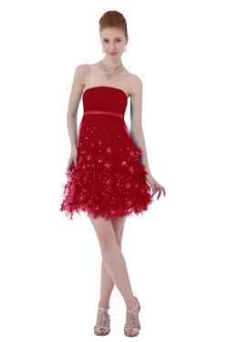 A-Line Strapless Short Beaded Prom Evening Formal Party Dresses ED010290