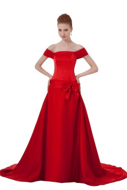 Long Red Off-The-Shoulder Prom Evening Formal Party Dresses ED010292