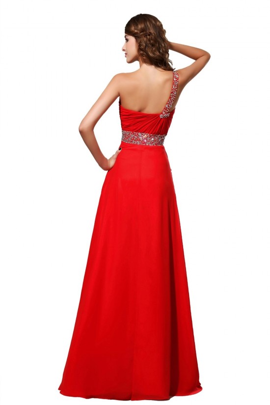 A-Line One-Shoulder Long Red Beaded Chiffon Prom Evening Formal Party Dresses ED010296 A-Line One-Shoulder Long Red Beaded Chiffon Prom Evening Formal Party Dresses ED010296