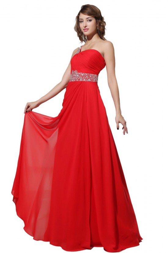 A-Line One-Shoulder Long Red Beaded Chiffon Prom Evening Formal Party Dresses ED010296 A-Line One-Shoulder Long Red Beaded Chiffon Prom Evening Formal Party Dresses ED010296