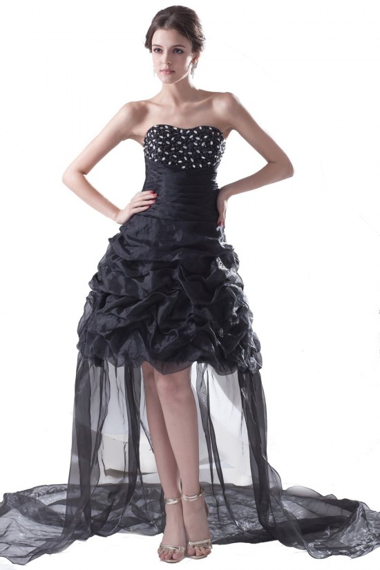 High Low Beaded Long Black Prom Evening Formal Party Dresses ED010297 High Low Beaded Long Black Prom Evening Formal Party Dresses ED010297