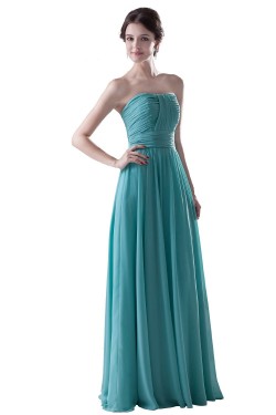 A-Line Strapless Long Chiffon Prom Evening Formal Party Dresses ED010298