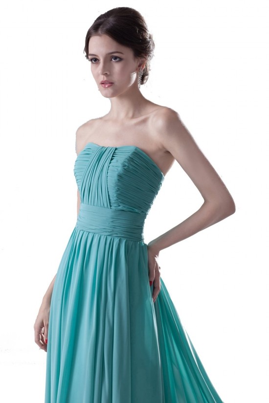 A-Line Strapless Long Chiffon Prom Evening Formal Party Dresses ED010298