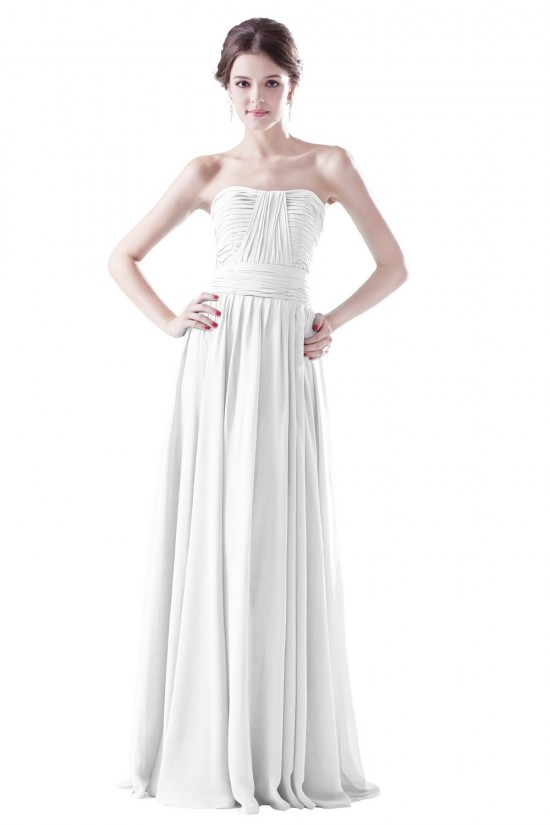 A-Line Strapless Long Chiffon Prom Evening Formal Party Dresses ED010298