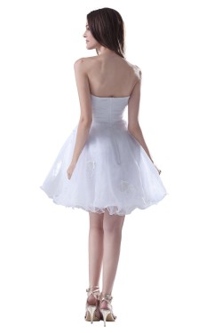 A-Line Sweetheart Beaded Short White Chiffon Prom Evening Formal Party Dresses ED010299