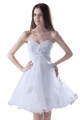 A-Line Sweetheart Beaded Short White Chiffon Prom Evening Formal Party Dresses ED010299