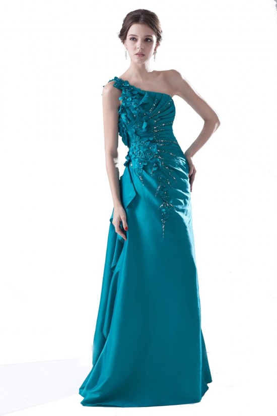 A-Line One-Shoulder Beaded Long Prom Evening Formal Party Dresses ED010301 A-Line One-Shoulder Beaded Long Prom Evening Formal Party Dresses ED010301