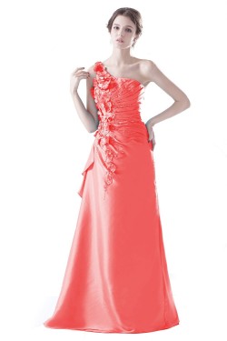 A-Line One-Shoulder Beaded Long Prom Evening Formal Party Dresses ED010301