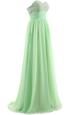 A-Line Sweetheart Beaded Long Chiffon Prom Evening Formal Party Dresses ED010302
