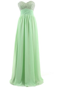 A-Line Sweetheart Beaded Long Chiffon Prom Evening Formal Party Dresses ED010302