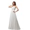A-Line Strapless Long White Beaded Chiffon Prom Evening Formal Party Dresses ED010305