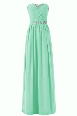 A-Line Sweetheart Beaded Long Chiffon Prom Evening Formal Party Dresses ED010306