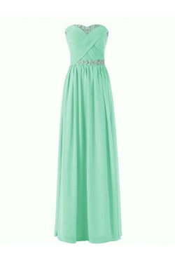 A-Line Sweetheart Beaded Long Chiffon Prom Evening Formal Party Dresses ED010306