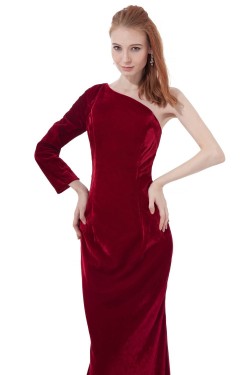 Trumpet/Mermaid One-Shoulder Long Prom Evening Formal Party Dresses ED010314