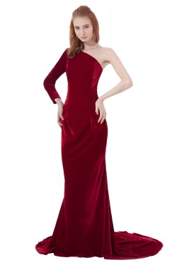 Trumpet/Mermaid One-Shoulder Long Prom Evening Formal Party Dresses ED010314