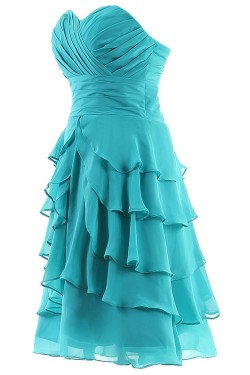 A-Line Sweetheart Short Blue Chiffon Prom Evening Formal Party Dresses ED010318