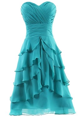 A-Line Sweetheart Short Blue Chiffon Prom Evening Formal Party Dresses ED010318