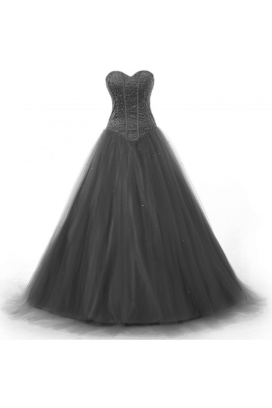 A-Line Sweetheart Beaded Long Tulle Prom Evening Formal Party Dresses ED010319 A-Line Sweetheart Beaded Long Tulle Prom Evening Formal Party Dresses ED010319