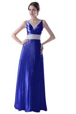 A-Line Long Blue Beaded Prom Evening Formal Party Dresses ED010321