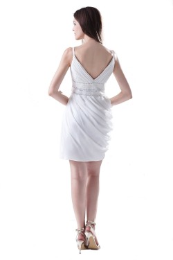 Short White Beaded Prom Evening Formal Party Dresses ED010323