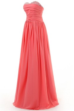 A-Line Sweetheart Beaded Long Chiffon Prom Evening Formal Party Dresses ED010324