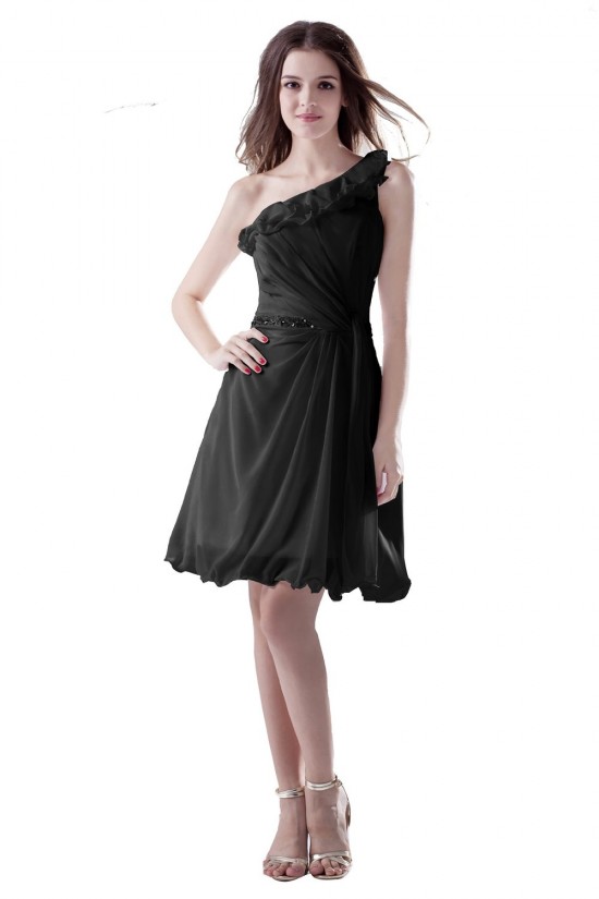 One-Shoulder Short Chiffon Prom Evening Formal Party Dresses ED010334
