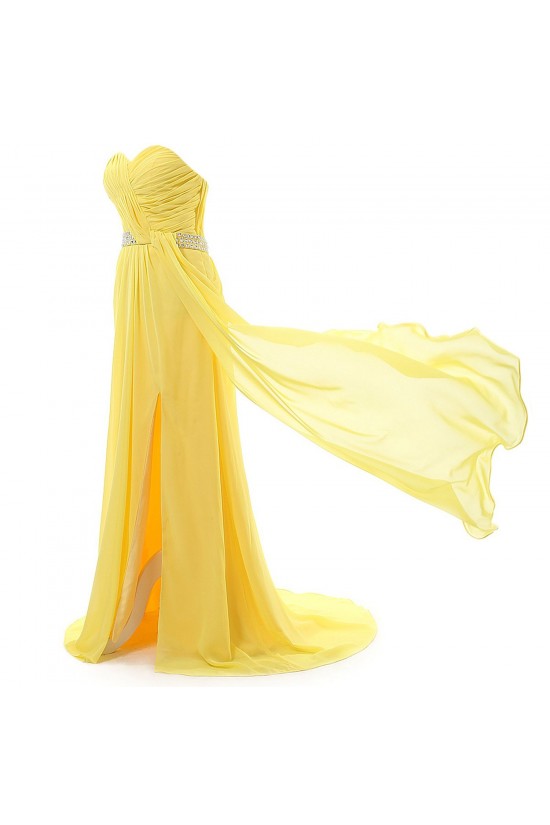 A-Line Sweetheart Beaded Long Yellow Chiffon Prom Evening Formal Party Dresses ED010335 A-Line Sweetheart Beaded Long Yellow Chiffon Prom Evening Formal Party Dresses ED010335