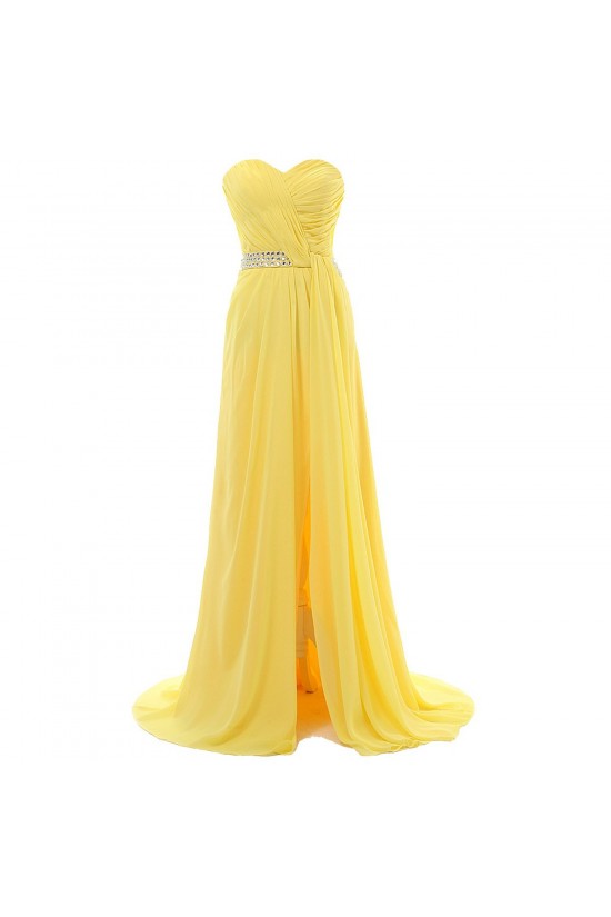 A-Line Sweetheart Beaded Long Yellow Chiffon Prom Evening Formal Party Dresses ED010335 A-Line Sweetheart Beaded Long Yellow Chiffon Prom Evening Formal Party Dresses ED010335