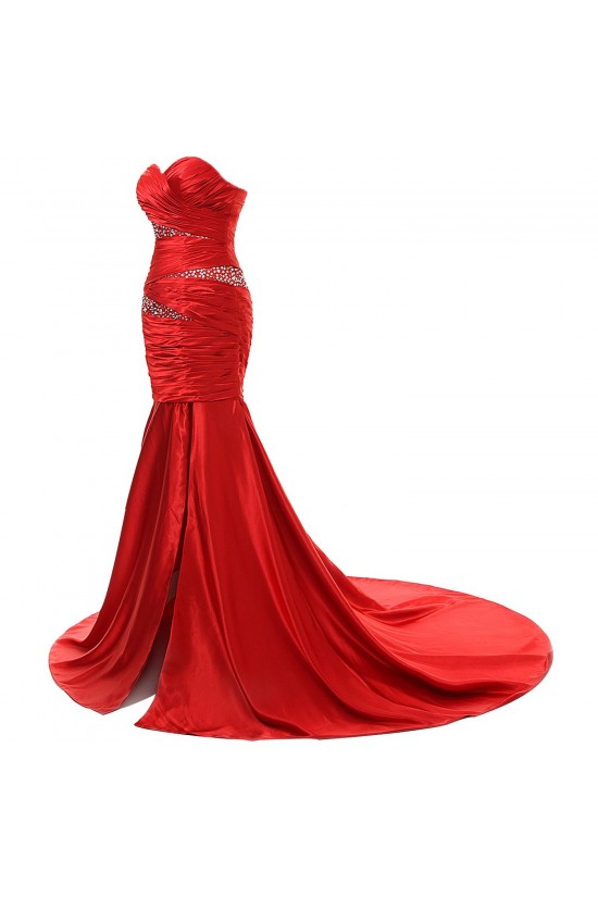 Trumpet/Mermaid Sweetheart Long Red Prom Evening Formal Party Dresses ED010337