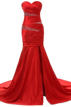 Trumpet/Mermaid Sweetheart Long Red Prom Evening Formal Party Dresses ED010337