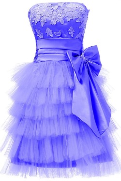 A-Line Strapless Short Prom Evening Formal Party Dresses ED010338