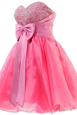 A-Line Sweetheart Beaded Short Purple Prom Evening Formal Party Dresses ED010344