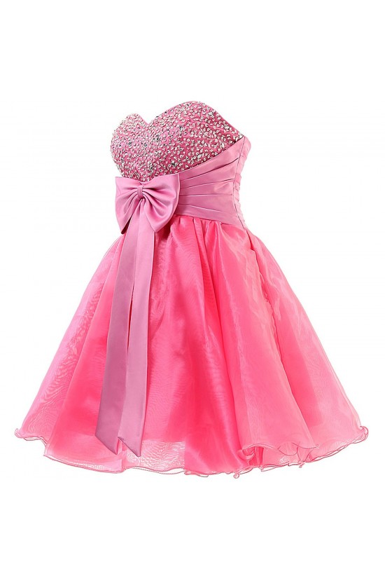 A-Line Sweetheart Beaded Short Purple Prom Evening Formal Party Dresses ED010344