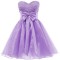 A-Line Sweetheart Beaded Short Purple Prom Evening Formal Party Dresses ED010344