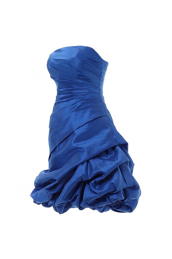 A-Line Strapless Short Blue Prom Evening Formal Party Dresses ED010349